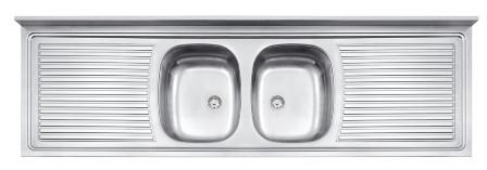 MESADA 1.80M PILETA DOBLE CENTRAL TRAMONTINA