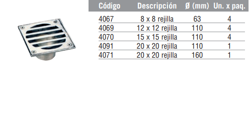 Portarrejilla de Bronce Cromado