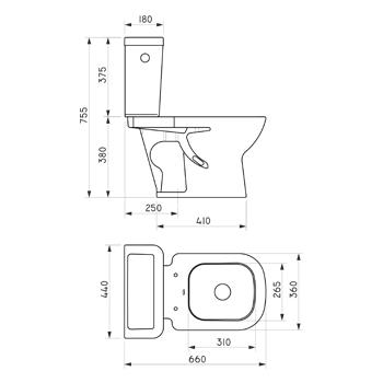 Inodoro con mochila Bari