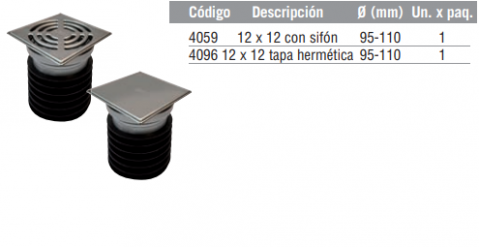 Portarrejilla FULLINOX con tapa o rejilla