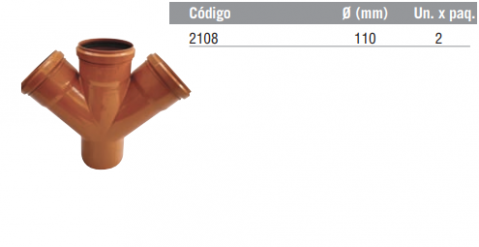 Ramal Doble a 45º 110 H-H-HM